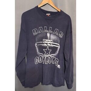 Vintage Dallas Cowboys Signal Sport Riddell Helmet Navy Long Sleeve Shirt XL USA